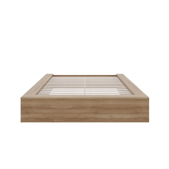 Cadre de lit plateforme King Nexera James, chêne brun