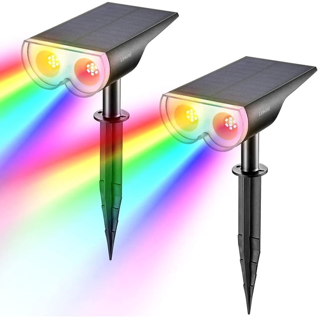 Foco solar multicolor MACHAO Luces solares LED impermeables IP67 reflector solar ajustable