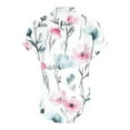 thumbnail image 4 of Clean Womens Floral Tunic Tops Henley Neck Tee Button Down Short Sleeve Shirts Tie-Dye T-Shirt Dressy Causal Tunic Blouses Holiday Beach Party Tees Clothes, 4 of 5
