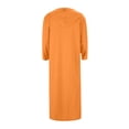 thumbnail image 6 of Mens Kaftan Thobe Long Sleeve Loose Casual V Neck Hooded Linen Robe Long Gown with Pockets Arabic Robe, 6 of 6