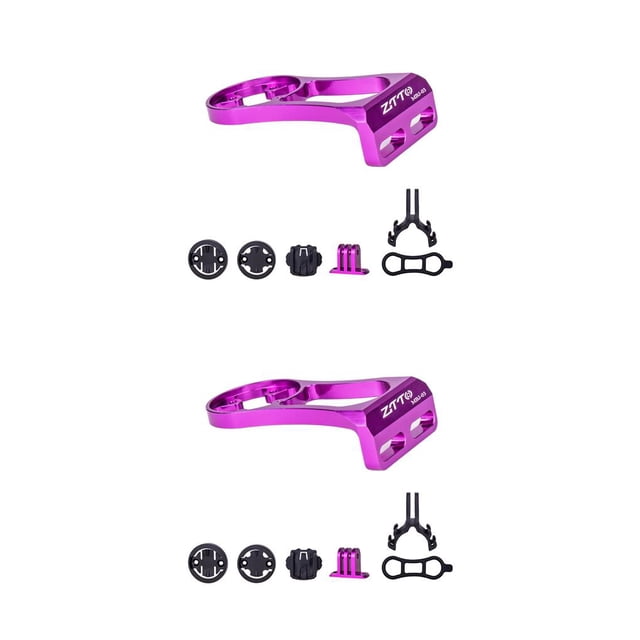 Greeniant ZTTO Soporte de montaje para computadora de bicicleta Soporte de ciclo Soporte de montaña Soporte de lámpara de linterna Accesorios Violeta 2piezas