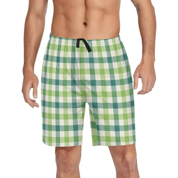 GZHJMY Buffalo Plaid Pajama Pants Short for Men, Lounge Pants Lightweight Men Pajama Bottoms with Drawstring Pockets, Christmas New Year Birthday Gifts, Large