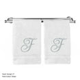 thumbnail image 2 of Monogrammed Hand Towel, Personalized Gift, 16 x 30 Inches - Set of 2 - Silver Embroidered Towel - Extra Absorbent 100% Turkish Cotton- Soft Terry Finish - For Bathroom, Kitchen and Spa- Script F White, 2 of 2