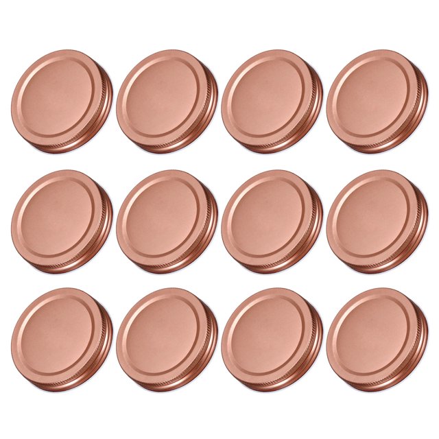 Unique Bargains 70mm/2.76" Regular Mouth Tin Plate Mason Jar Lids for Canning Jars Rose Gold 42Pack