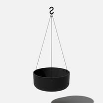 Veradek Mason Series Hanging Kona Bowl 14" Plastic-Stone Planter - Black