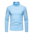 thumbnail image 2 of BXINGOHAI Men's Turtleneck Lightweight Tops Pullover Slim Fit Solid Base Thin Long Sleeve Underwear Tops High Neck Blouse T-Shirt Today Sales Light Blue,2XL, 2 of 6