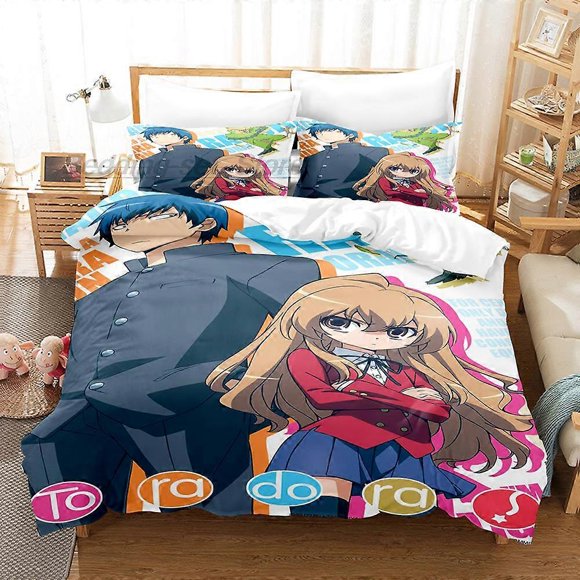 a4638 Bed Sheets Toradora Bedding Set Bed Set Aldult Kid Bedroom Duvetcover Sets Kawaii3-Piece Bedding Set (1 Duvet Cover + 2 Pillow Shams) Bed She(200x200cm 78x78in)