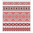 thumbnail image 3 of Ambesonne Art Shower Curtain, Ukranian Ornate Borders, 69"Wx84"L, Vermilion Black White, 3 of 3