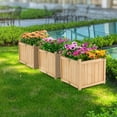 thumbnail image 3 of Patiojoy Fir Wood Raised Garden Bed Outdoor Elevated Planter w/Drainage Hole Folding Square Planter Box 15" x 15" x 12.5", 3 of 10
