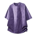 thumbnail image 4 of TEAJOPSUU Men's Casual Print T-Shirt Raglan Style Lightweight & Breathable Quick Dry Short Sleeve For Outdoor Travel & Everyday Casual Wear Purple, 4 of 5
