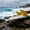 thumbnail image 3 of kowaku 2 Pieces Double Tab Wave Fins Board Fin System II Compatible Double Tab Fin Fiberglass Wave Fin for Surfers, Paddleboard Riders, Surfing, White Yellow, 3 of 10