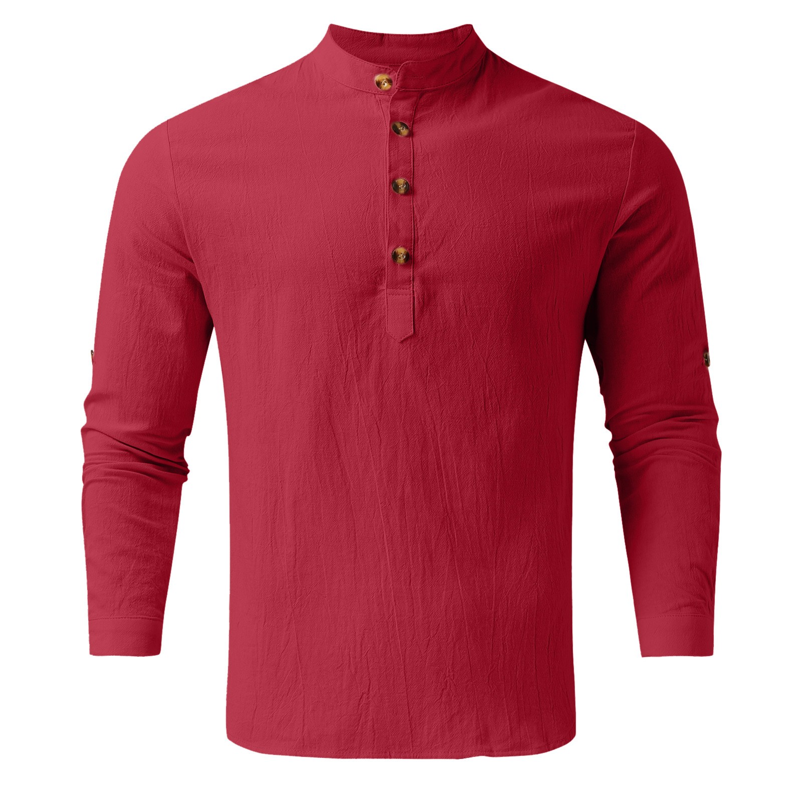 "Aayomet Mens Cotton Linen Henley Shirt Men Daily Cotton Linen Shirt
