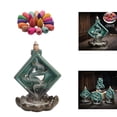 thumbnail image 4 of de cerámica, soporte de de reflujo, de té, quemador cascada, adorno de budismo, decoración para hogar, salón de Cuadrado perfecl Incensario de incienso de reflujo, 4 of 7