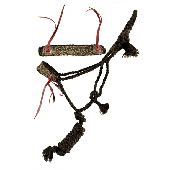 Showman Brown Nylon Mule Tape Halter w/ Brown Embossed Noseband