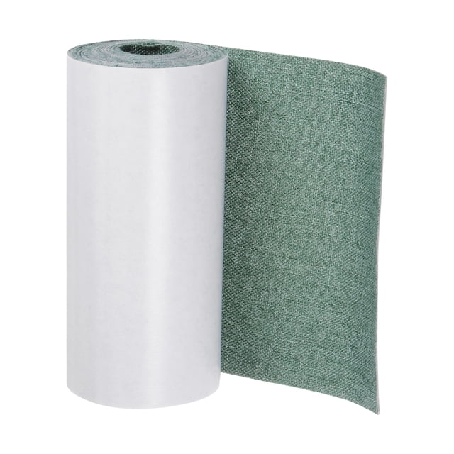 Unique Bargains Patchs de Réparation en Lin 3,9 Pieds X 63 Pieds Autocollants Patchs Fins en Lin pour Canapé Ruban pour Rembourrage de Meubles Gris Vert