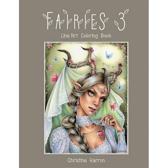 Fairies 3 Line Art Coloring Book
