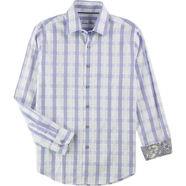Camisa a cuadros Tasso Elba para hombre diseño de cachemira color azul grande