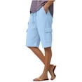 thumbnail image 3 of Women's Soft Fabric Straight Leg Pants with Pockets Drawstring Elastic Waist Casual Work Lounge Athletic Yoga Hiking Womens Trousers | TruHer,Light Blue S, 3 of 7