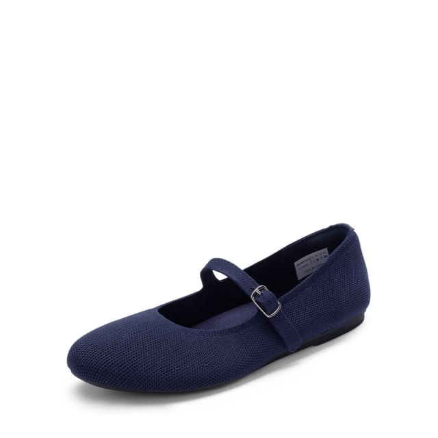 DREAM PAIRS Bailarinas de Punto para Mujer Mary Jane Azul Marino Talla 7.5