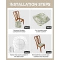 thumbnail image 3 of Dining Room Chair Seat Covers, Vintage Green Leaves Summer Tropical Plants Illustration Removable Stretch Chair Seat Cushion Slipcovers Protector for Holiday Party Festival Decoration, Set of 4, 3 of 6