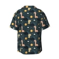 thumbnail image 4 of Goofa Dinosaur In The Space Printed Men's Casual Short-sleeved Shirt,Lightweight Breathable Button-down,Summer Casual men's top,Versatile Fashion shirt-X-Large, 4 of 7