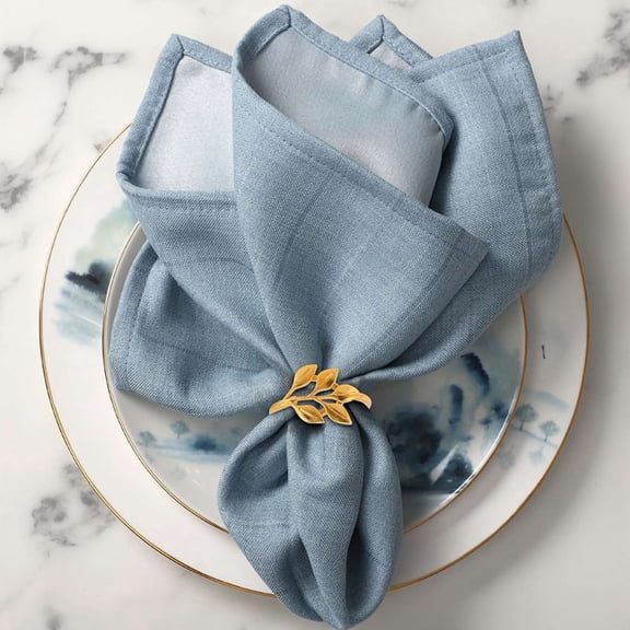 6Pcs/Lot Hotel Napkin Ring Napkin Holder Fall Leaves Napkin Buckle Christmas Wedding Party Gold Napkin Circle Dinner Table Decoration