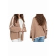 thumbnail image 3 of Women'S Oversized Cardigan Sweaters Fall Long Lantern Sleeve Knit Open Front Khaki M, 3 of 8