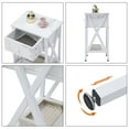 thumbnail image 3 of 3-Piece Bedroom Sets, Twin Size Metal Bed Frame and 2 White Nightstands, 3 of 8