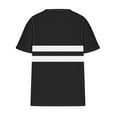 thumbnail image 5 of Lenpel Plus Size Tops for Women Fashion Summer Short Sleeve V Neck Striped Color Block T Shirts Casual Tunic Tees, 5 of 6