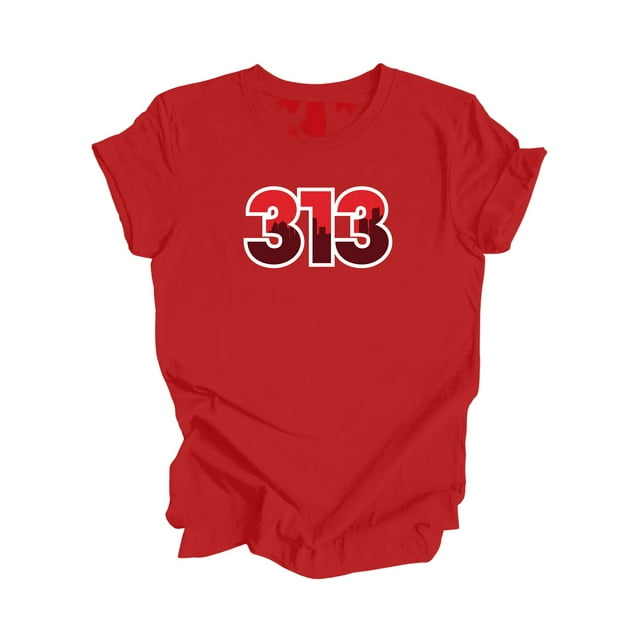 313 Detroit Michigan USA Code Régional Skyline de la Ville Cadeau - T-Shirt Unisexe - Inspired X