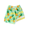thumbnail image 4 of FINALGANG Boys 2 in 1 Swim Trunks Kids Pineapple Print Quick Dry Beach Shorts With Stretchy Slim Fit Liner Casual Swimwear For Pool Beach Activities Green 7 Years, 4 of 4