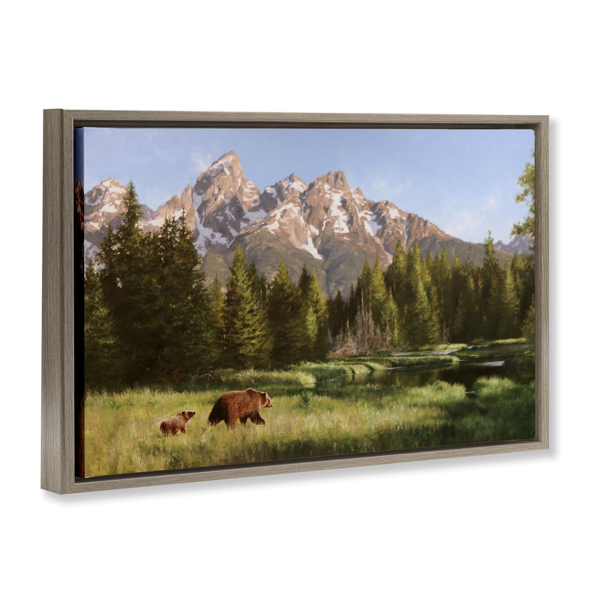 Stupell Industries Taking The Scenic Route Landscape & Nature Painting Brown Floater Framed Canvas Art Print Wall Art, 25 x 17