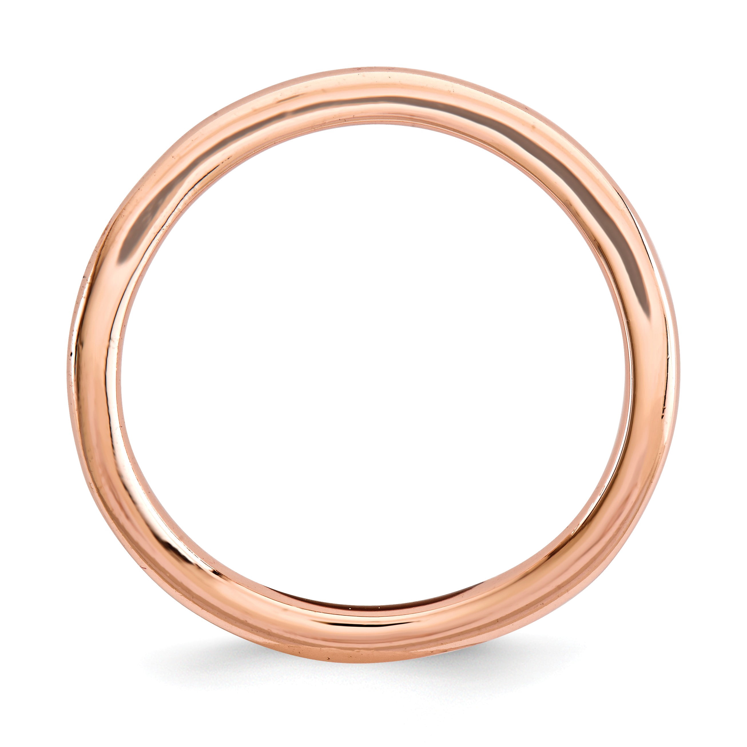 Sterling Silver Polished Pink-Plate Wave Ring