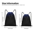 thumbnail image 3 of Hirioo Black Blue Glitter Sparkles Print Drawstring Backpack Bag Sport Versatile Sports Backpack for Gym, Travel, Swimming, Beach, 3 of 9