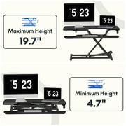 FitStand Home Office Height Adjustable Standing Desk Converter Black 35 U-Shape with Keyboard Tray