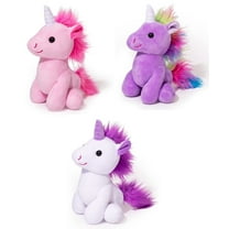 Plush Unicorn Stuffed Animal - 3 Pack (White, Pink, Purple)