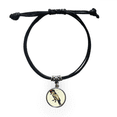 thumbnail image 1 of Yellow Feather Parrot Bird Bracelet Leather Rope Wristband Black Jewelry, 1 of 3