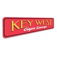 thumbnail image 3 of Key West Cigar Lounge Novelty Sign, Metal Wall Decor - 4x18 inches, 3 of 4