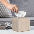 thumbnail image 6 of Kdxio Brown Gingham Print Tissue Box Cover,Square Decorative PU Leather Facial Paper Case Organizer Holder Dispenser for Bathroom,Night Stands,Desk,Car 5.2''X5.2''X5.2'', 6 of 8