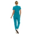 thumbnail image 2 of Saint Scrubs Women’s 9-Pocket Medical Scrub Set – V-Neck Stretch Top & 7-Pocket Jogger Pants, Lightweight, Easy Care Uniforms for Nurses & Healthcare, Teal, Medium, 2 of 4