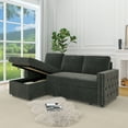 thumbnail image 2 of 85'' Sofa Bed, 3 Seater Sleeper Sofa with Pull Out Couch, Daybed with Liftable Storage Chaise for Living Room, Dark Grey, 2 of 9