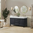 thumbnail image 4 of Leon 60" Double Bathroom Vanity in Fir Wood Black w/Lightning White Composite, 4 of 17