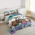 thumbnail image 3 of Castle Fairy Teens Groovy Flower 3-Piece Full Size Comforter Sets,Lodge Cabin Bedding Comforter Set,Rustic Vintage Lightweight Bedding Sets,Breathable Home Decor, 3 of 8