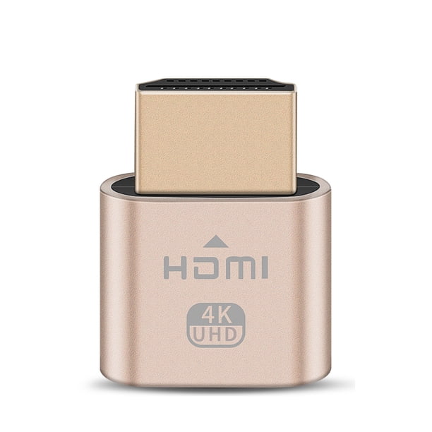 Enchufe Ficticio Compatible Con Hdmi Dorado Pantalla Virtual 1920X1080 A 60 Hz Emulador De Pantalla Compacto Y Portátil Emulador Pantalla Falsa Enchufe Adaptador De Pantalla Compatible Con Hdmi Methold EL008428-00