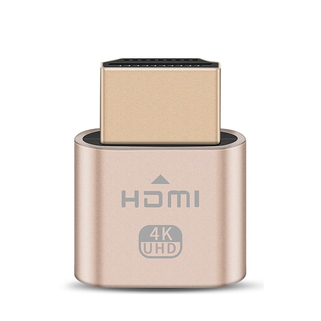 Golden HDMI Compatible Dummy Plug Virtual Display 1920x1080 @ 60hz Emulador de pantalla compacto y portátil Emulador Pantalla falsa Guardung EL008428-00