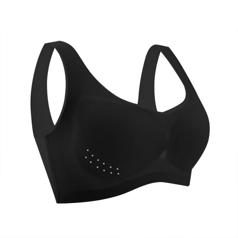 TQWQT Womens Bras Comfort Seamless Wireless Stretchy Sports Bra,yoga Bras  with Removable Pads,Black XXXXL 