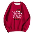thumbnail image 4 of Wang6 Plus Size Christmas Sweatshirts for Women Trendy Xmas Long Sleeve Nana Claus Letter Printed Pullovers Causal Loose Fit Crew Neck Graphic Tops Shirts Red XL, 4 of 6