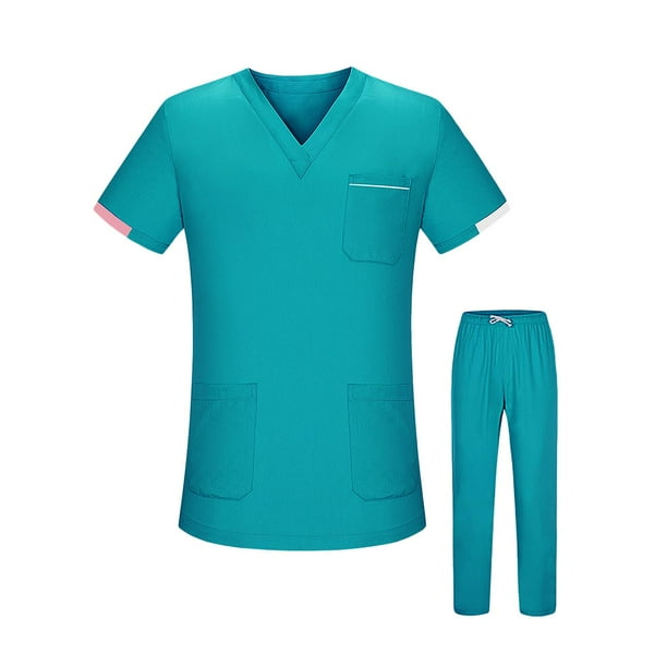 conjunto de uniforme médico Strade Fareast Limited Camiseta y pantalones de enfermera XL azul
