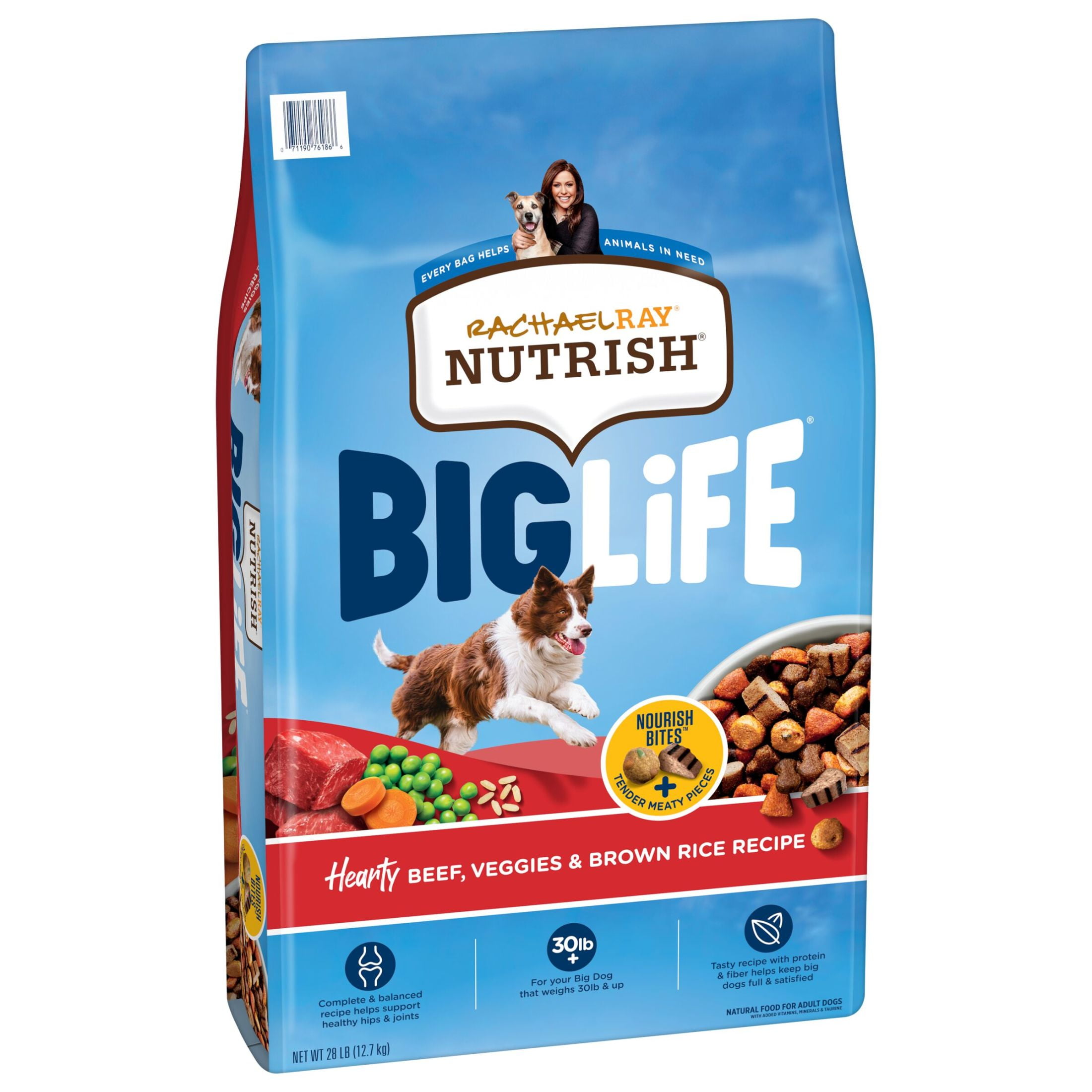 Rachael Ray Nutrish Big Life Hearty Beef, Veggies & Brown Rice Recipe Dry Dog Food, 28 lb. Bag