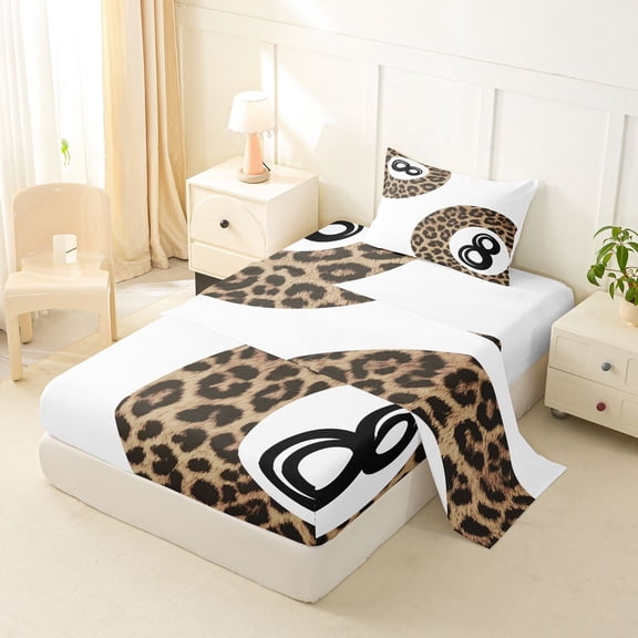 jejeloiu Sport Billiard Print Twin Sheet Sets,Kids Ball Games Bedding For Teens 3-Piece